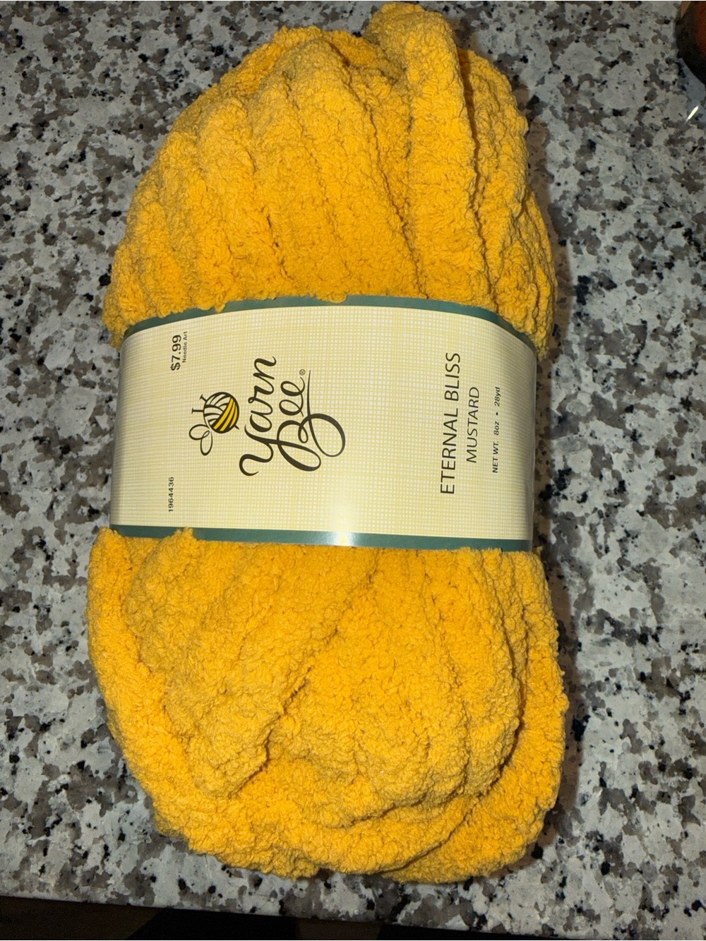Eternal Bliss Mustard Plush Chenille Yarn - Mustard Yellow